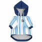 Front view Argentina national team style dog zip up hoodie personalized football design