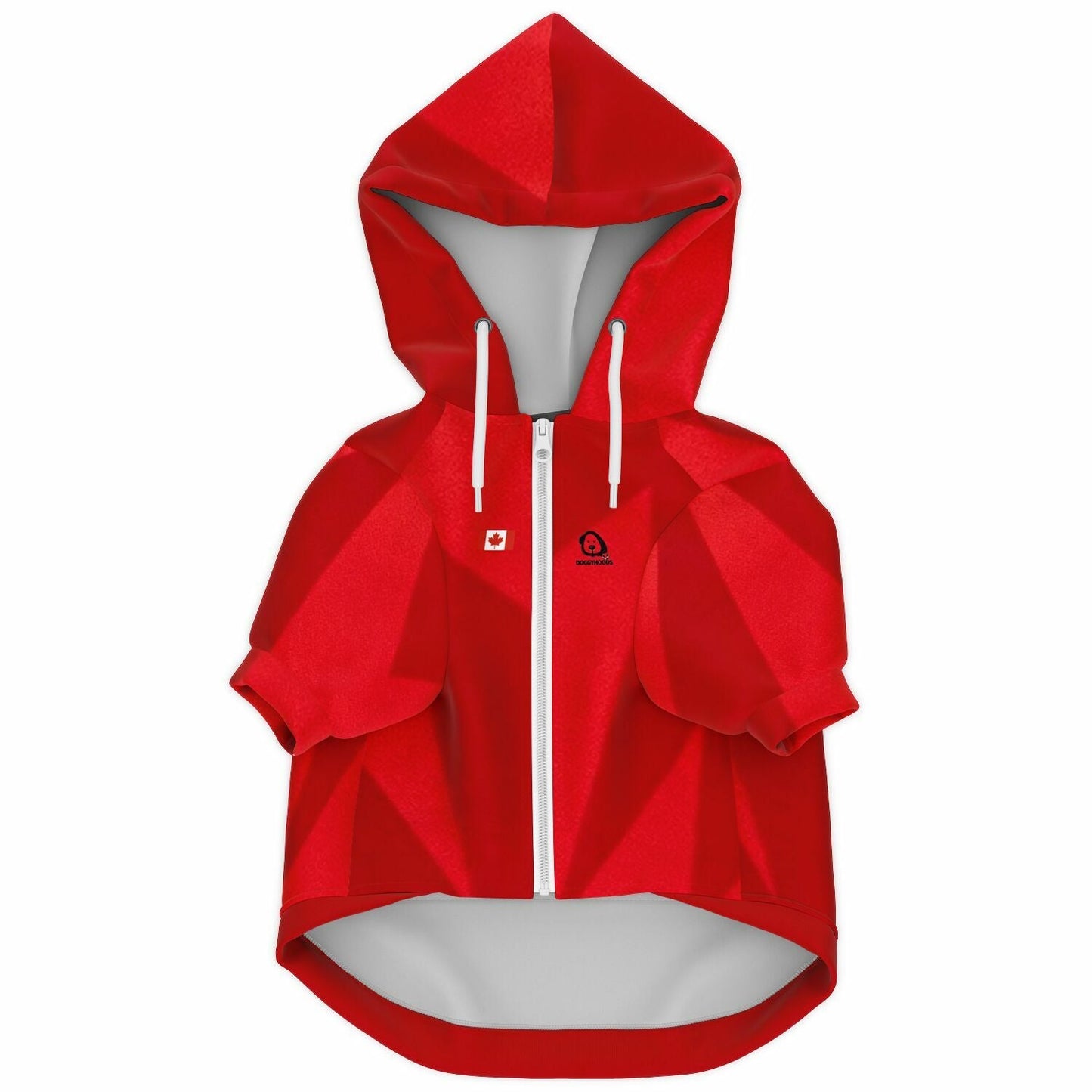 Front view Canada national team style dog zip up hoodie personalized football design
