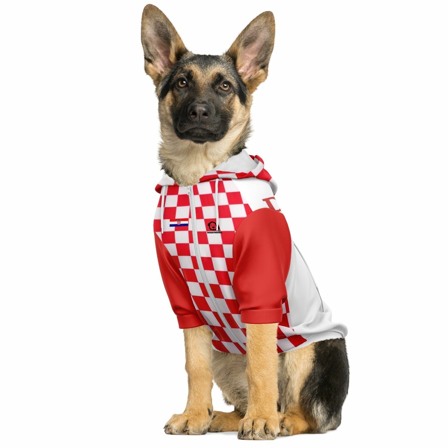 Personalized Croatia dog zip up hoodie national team style custom dog jersey all over print