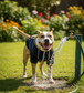 custom personalized dog hoodie in navy blue  with name