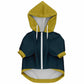 custom personalized dog hoodie in navy blue with name