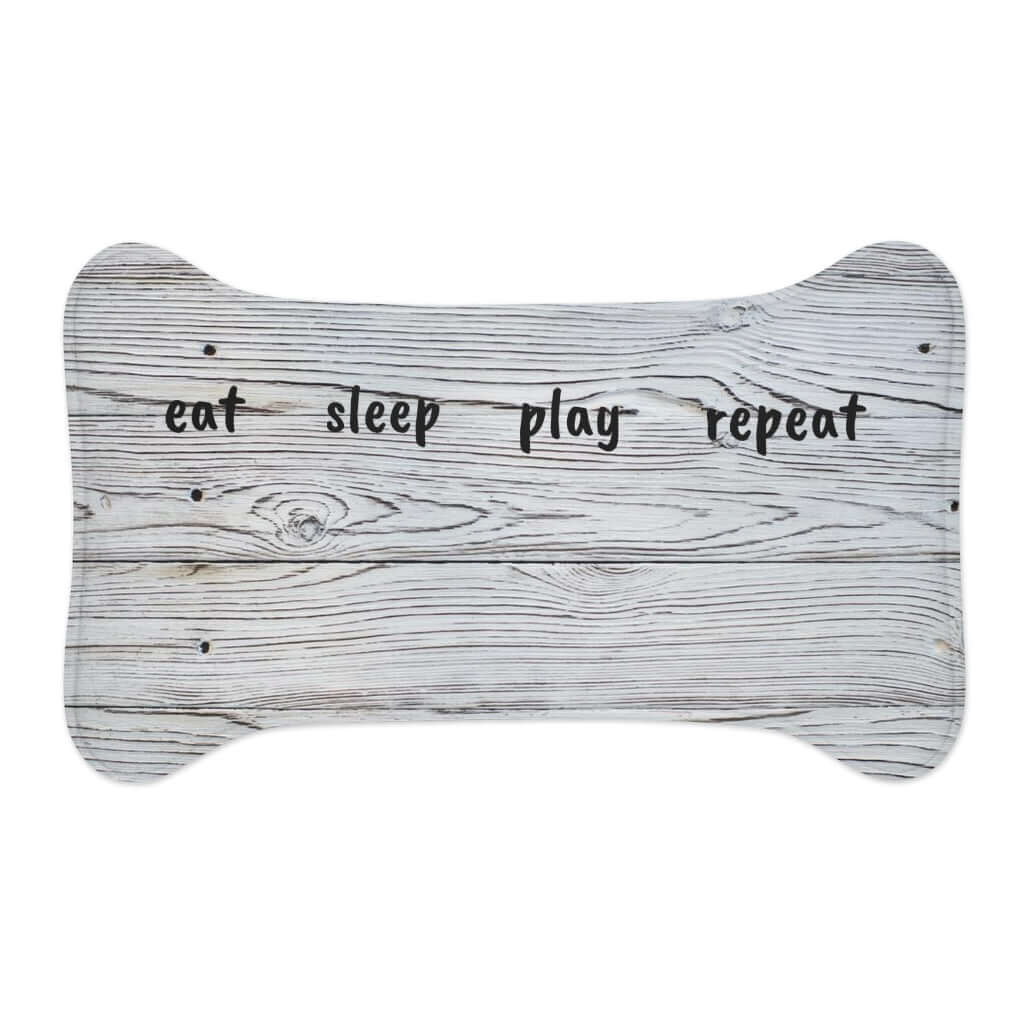 Custom Dog Feeding Mat - Grey Wood - DoggyHoods