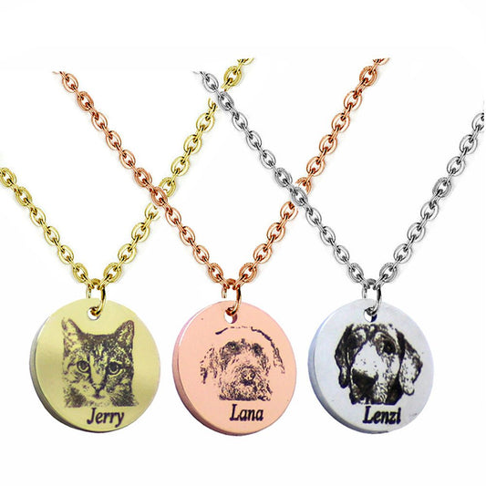 Custom Engrave Pet Name Photo Necklace - DoggyHoods