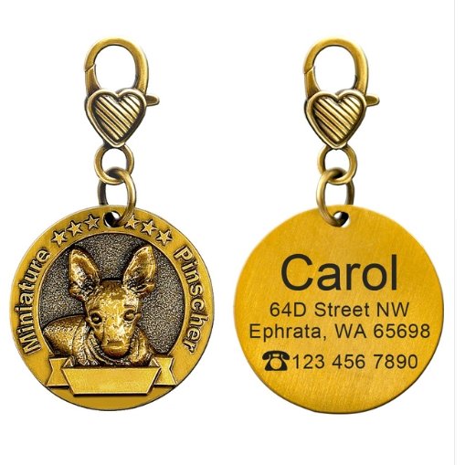 New dog identity card custom lettering tag Jin Mao Teddy dog bronze dog anti-lost pet brand - DoggyHoods