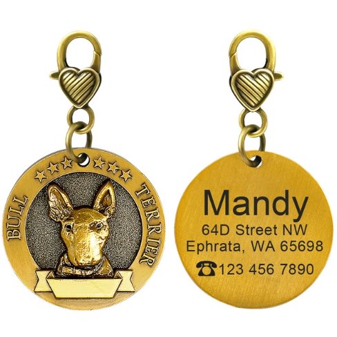 New dog identity card custom lettering tag Jin Mao Teddy dog bronze dog anti-lost pet brand - DoggyHoods