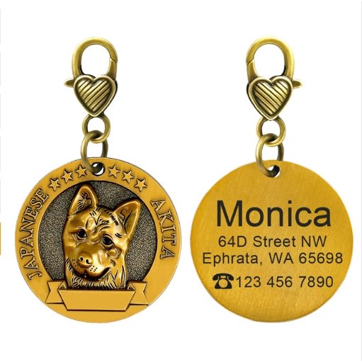 New dog identity card custom lettering tag Jin Mao Teddy dog bronze dog anti-lost pet brand - DoggyHoods