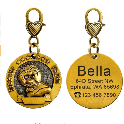 New dog identity card custom lettering tag Jin Mao Teddy dog bronze dog anti-lost pet brand - DoggyHoods