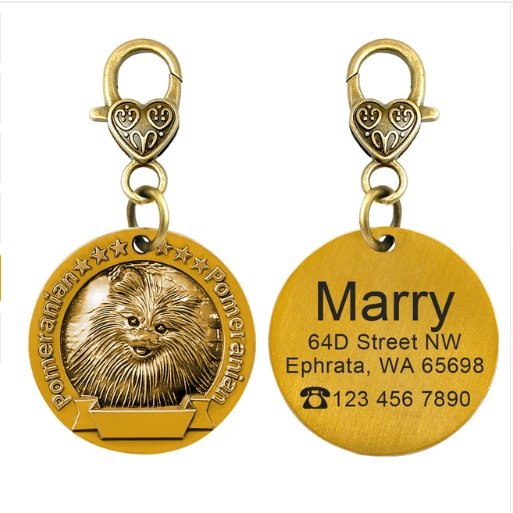 New dog identity card custom lettering tag Jin Mao Teddy dog bronze dog anti-lost pet brand - DoggyHoods