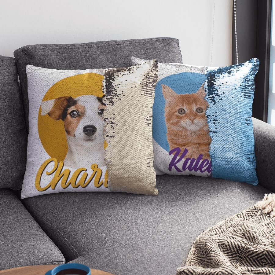 Pet Portrait Reversible Sequin Pillow - DoggyHoods