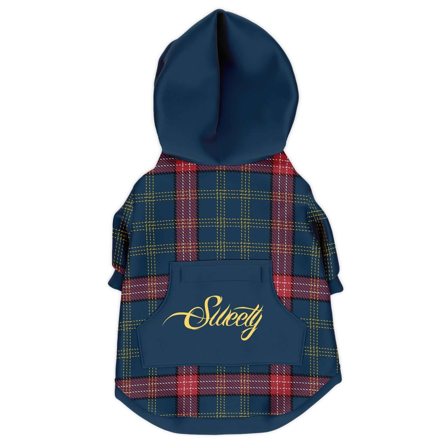 PLAID BLUE DOG HOODIE - DoggyHoods
