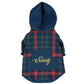 PLAID BLUE DOG HOODIE - DoggyHoods