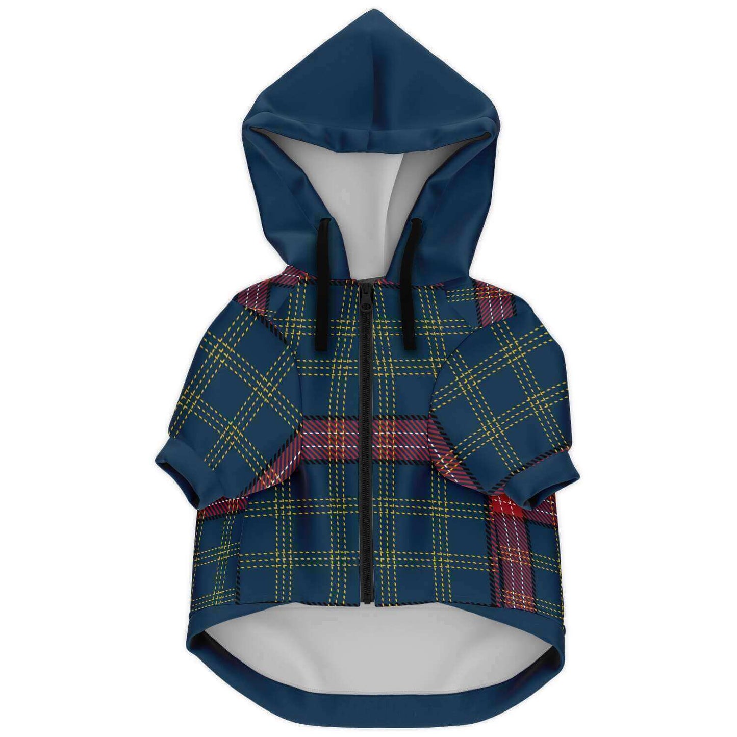 PLAID BLUE DOG HOODIE - DoggyHoods