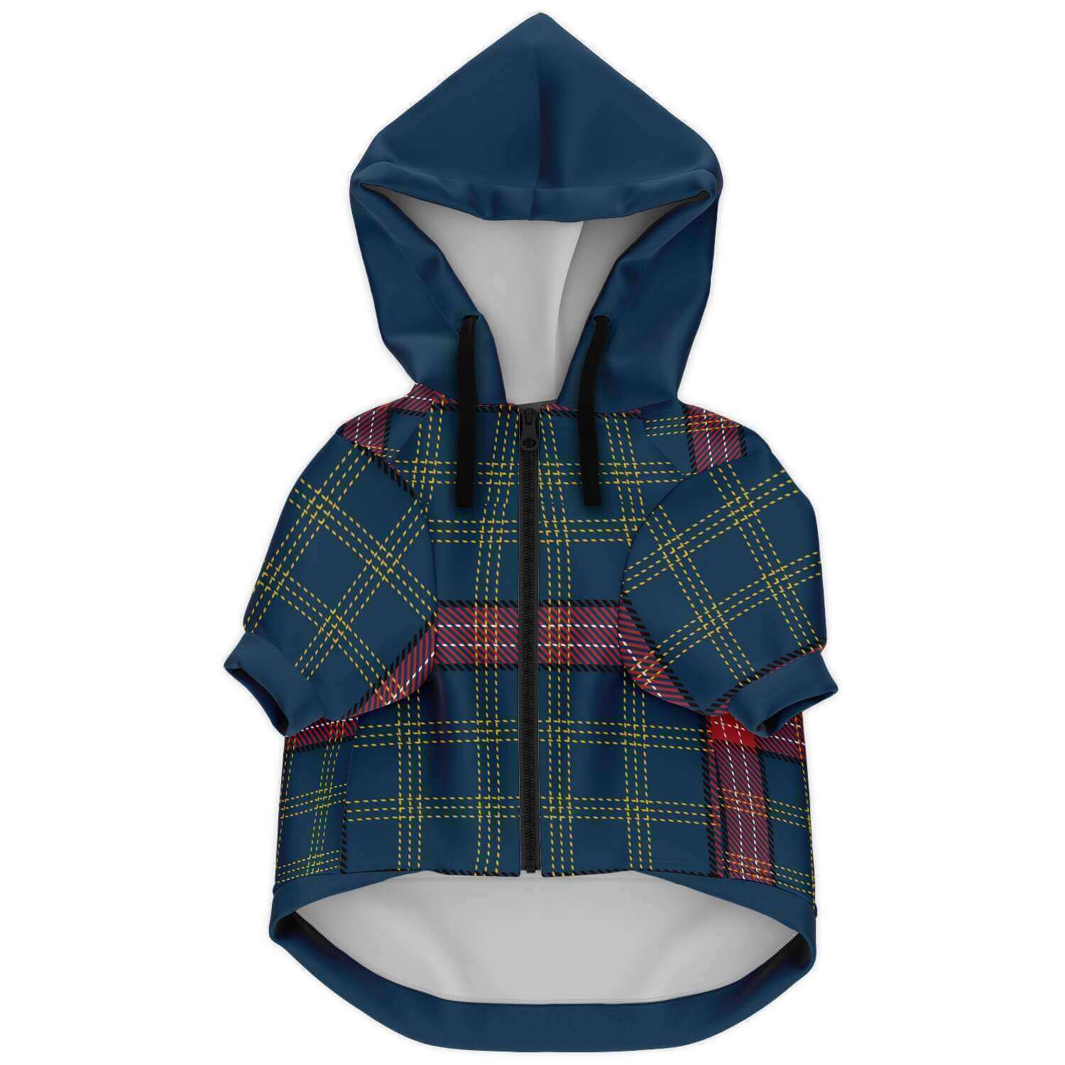 PLAID BLUE DOG HOODIE - DoggyHoods