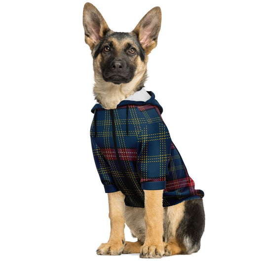 PLAID BLUE DOG HOODIE - DoggyHoods