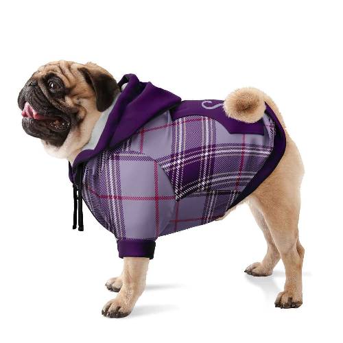 PLAID PURPLE DOG HOODIE - DoggyHoods