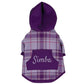 PLAID PURPLE DOG HOODIE - sweatshirts for dogs