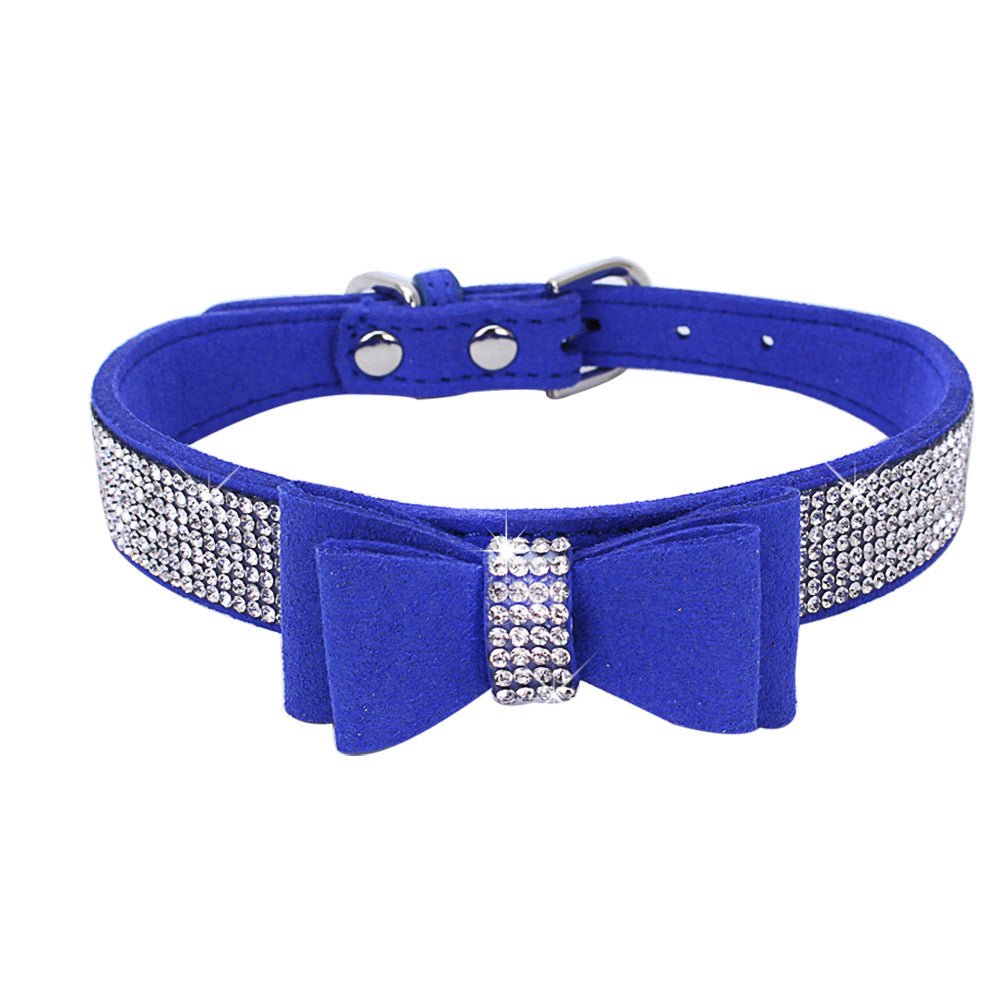 Rhinestone Bowknot Pet Collar Dog Collar Leash - DoggyHoods